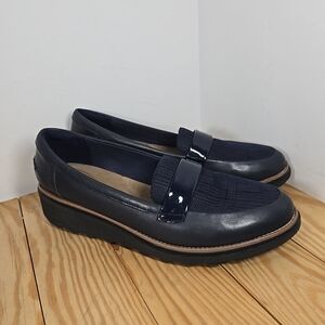 Clarks Collection Navy Blue Slip On Loafers Size 11